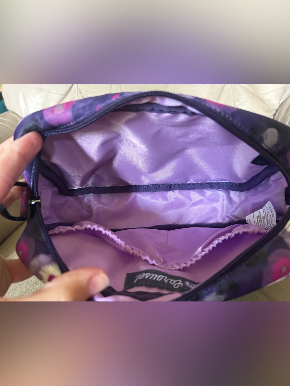 Lug Carousel Watercolor Purple Crossbody Belt Bag EUC - Picture 13 of 15